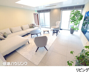 ４・５階メゾネット住居、リビング(４階) ビル 渋谷区恵比寿南２丁目 140000万円 恵比寿駅｜住建ハウジング